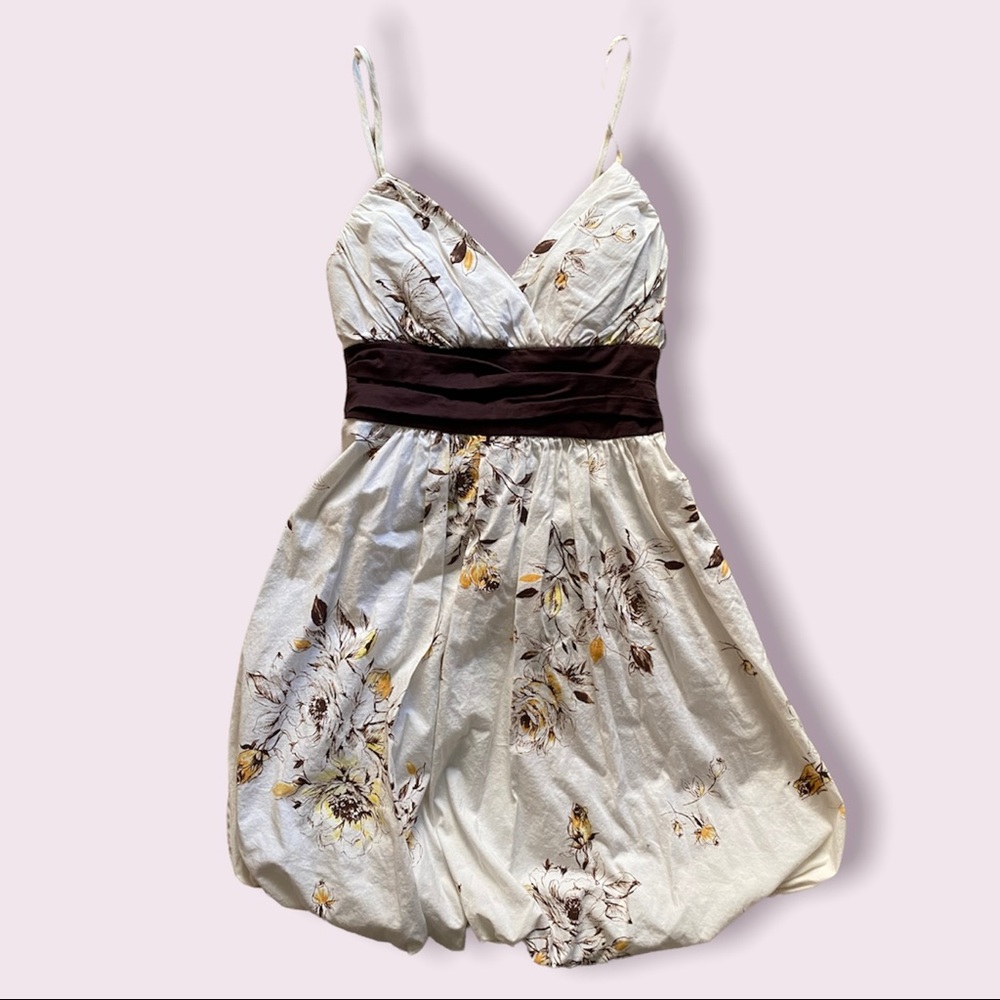 Y2K XOXO floral print empire waist bubble hem sundress